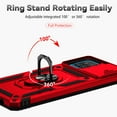 thumbnail image 4 of Heavy Duty Armor Case for Samsung Galaxy A12 5G, Rugged PC Soft TPU Military Grade Shockproof Metal Magnetic Car Mount Shockproof Cover with Camera Lens Sliding Ring Holder Bracket Case,Red, 4 of 8