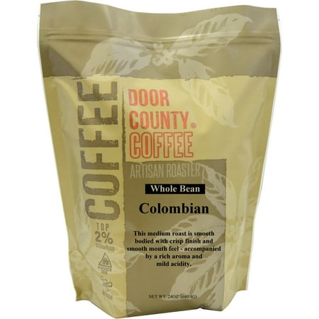 Door County Coffee Colombian 24oz. Whole Bean Specialty Class 1 Arabica Coffee