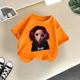 thumbnail image 3 of MIXUE Kids Girls Tops & T-Shirts Kid Cute Graphic Round Neck Short Sleeve Summer Casual Pullover Tshirts Outwear,Orange,5-6 Years, 3 of 3