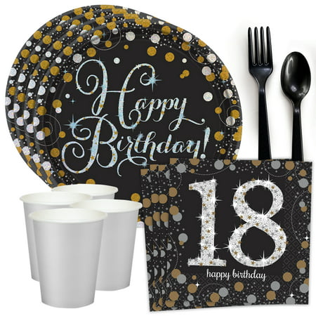 Sparkling Celebration 18th  Birthday  Standard Tableware Kit 