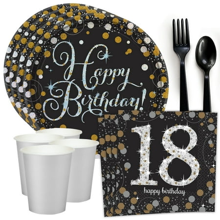 Sparkling Celebration 18th Birthday Standard Tableware Kit (Serves (Best 18th Birthday Ideas)