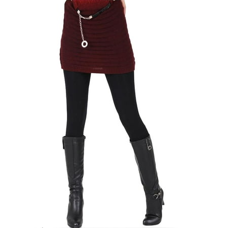 leggings elastic bodycon tights waist thick warm autumn pants solid winter