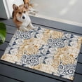 thumbnail image 3 of Blue Yellow Swirl Entryway Rug 2'x3'&nbsp; Non Slip Front Door Mats, Vintage Abstract Geometric Patchwork Entrance Rugs Indoor Outdoor Carpet, Washable Floor Mats Small Area Rug for Bedroom Kitchen, 3 of 8