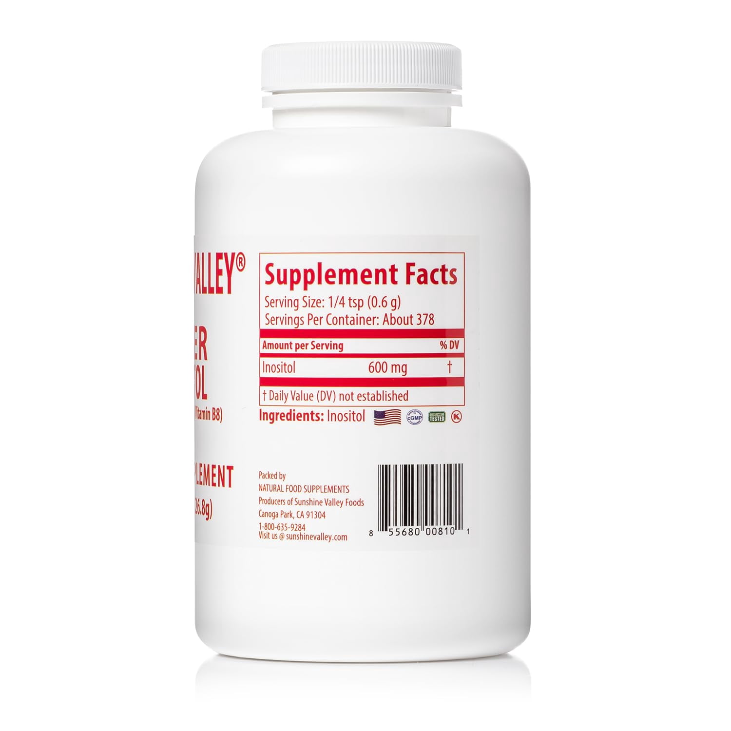 Sunshine Valley® Super Inositol Dietary Supplement Powder 8 oz Vitamin B8