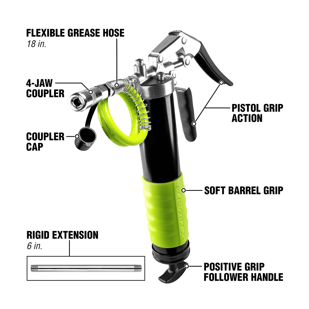 Legacy Manufacturing Flexzilla Heavy Duty Pistol Grip Grease Gun