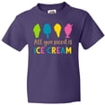 thumbnail image 3 of Inktastic All You Need Is Ice Cream - Blue Pink Yellow Green Youth T-Shirt, 3 of 5