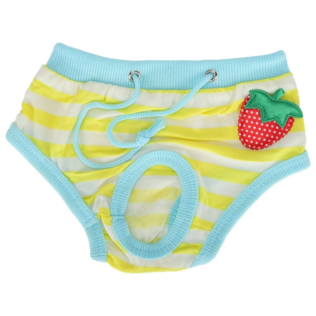 Pet Pigs Pantalones Fisiológicos Patrón De Fresa Cerdos Ropa Interior Sanitaria Pañales ReutilizablesAmarillo S