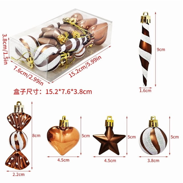 DPTALR 13pcs Christmas Ball Decoration Gift Box Set Multiple Small Painted Pendants Christmas Tree Gift Accessories Party Supplies