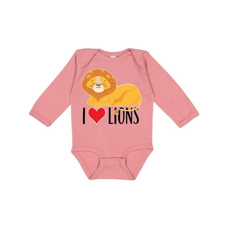 

Inktastic I Love Lions Gift Baby Boy or Baby Girl Long Sleeve Bodysuit