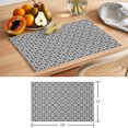 thumbnail image 6 of Black Grey Boho Placemats Set of 6 Farmhouse Country Flowers Plaid Textured Place Mats Indoor Wipeable Table Mats Washable Cloth Dining Table Placemats for Kitchen Holiday Party Home Decor 13x19 Inch, 6 of 9