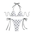 thumbnail image 2 of Hicidod Women's Swimsuit Fashion Print Sexy Halter Thong Bikini Tie Two Sides Bottom Triangle Bikini Swimsuits, 2 of 9