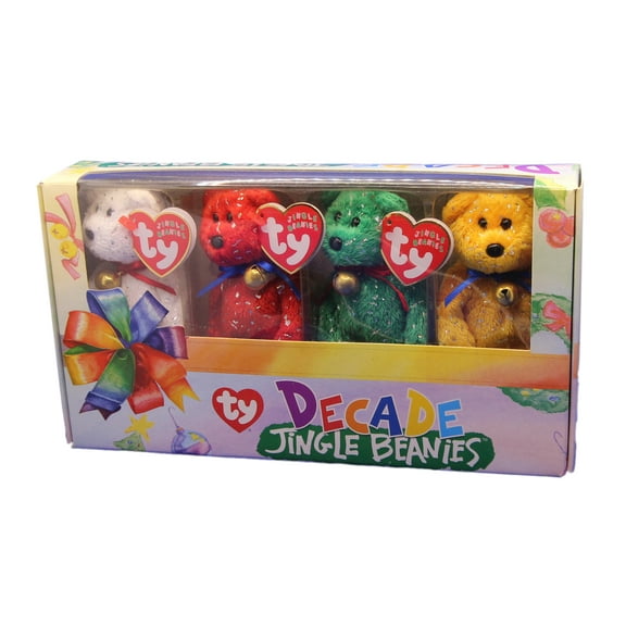 TY Jingle Beanie Babies - Set of 4 DECADE Bears | Complete Boxed Set