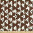 thumbnail image 2 of Abstract Geometry Fabric by the Yard, Rhythmic Random Triangles Classic Symmetry Arrangement Pattern, Decorative Upholstery Fabric for Chairs & Home Accents, Dark Rust and White by Ambesonne, 2 of 5