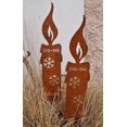 thumbnail image 4 of Flower Pot Candles - Metal Garden Ornament - 20cm - Natural Rust, 4 of 5