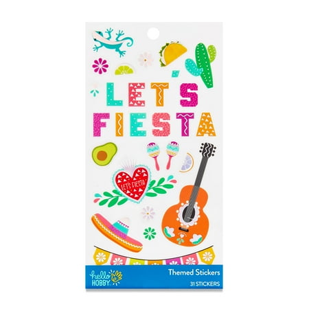 Hello Hobby Multicolor Fiesta Themed Stickers, 31 Count