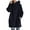 Dark Blue, variant on Hoodies for Women Zpanxa Women's Solid Color Zip up Hoodie, Long Tunic Sweatshirts Jackets, Plus Size Winter Warm Coats, Mid Length Hoodies Jackets Outwear with Pockets Black L
