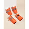 thumbnail image 2 of 1set/4pcs Fleece Pet Shoes With Reflective Strip, Suitable For Keeping Pets Warm And Clean In Autumn And Winter, 2 of 5