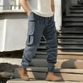 thumbnail image 2 of MIXUE Cargo Pants for Men Solid Color Zipper With Large Pocket Casual Loose Trendy Comfortable Busine Sport Trousers Outwear,Gray,L, 2 of 5
