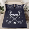 thumbnail image 2 of Manfei Ice Hockey Sport Full Size Sheets,Ball Gamer Gaming Bed Sheets,White Black Sheet Sets For Kids,Luxury Bedroom Decor,4-Piece, 2 of 7