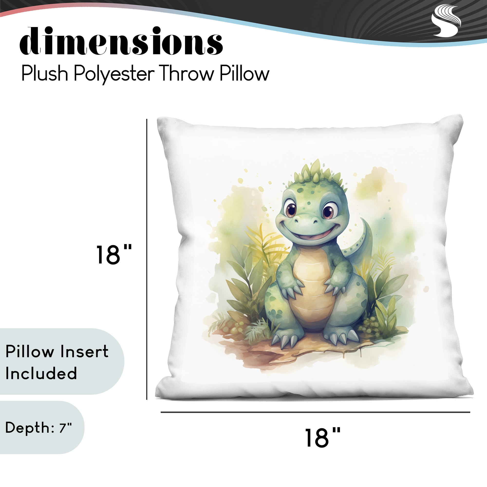 Stupell Industries Crafty Smiling Dinosaur Decorative Printed Throw Pillow, design by Steve Hunziker