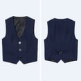 thumbnail image 4 of GiLiling Vest for Boys Girls Lightweight Casual Uniform Jacket Underarm Top Fashion School Gilet Sleeveless Waistcoat Coat (Navy, 11-12 Years), 4 of 6
