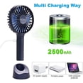 thumbnail image 3 of Mini Handheld Fan Portable, Hand Held Personal Fan Rechargeable Battery Operated Powered Cooling Desktop Electric Fan with Base, 2500Mah Battery 4 Modes for Home Office Travel Outdoor, 3 of 5