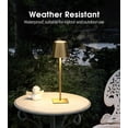 thumbnail image 4 of 3 Pack Cordless Table Lamp, Battery Operated Lamp - Portable Waterproof Rechargeable Table Lamp w/ 3 Color Temps & Stepless Dimming for Dinner, Desk, Cafe, Outdoor (Gold), 4 of 7