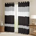 thumbnail image 2 of Erosebridal Geometric Stripes Curtains Pack of 2 (42Wx63L),Black White Black Out Curtains,Abstract Artwork Curtains for Living Room,Lines Room Decoration, 2 of 6