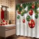 thumbnail image 4 of Cortina de ducha navideña con ganchos | Decoración navideña para el baño | Tela de poliéster impermeable con diseños festivos de árboles y bolas, 4 of 6