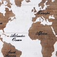 thumbnail image 3 of Benjara BM230562 World Map Printed Rectangular Wall Decor, White & Brown, 3 of 5