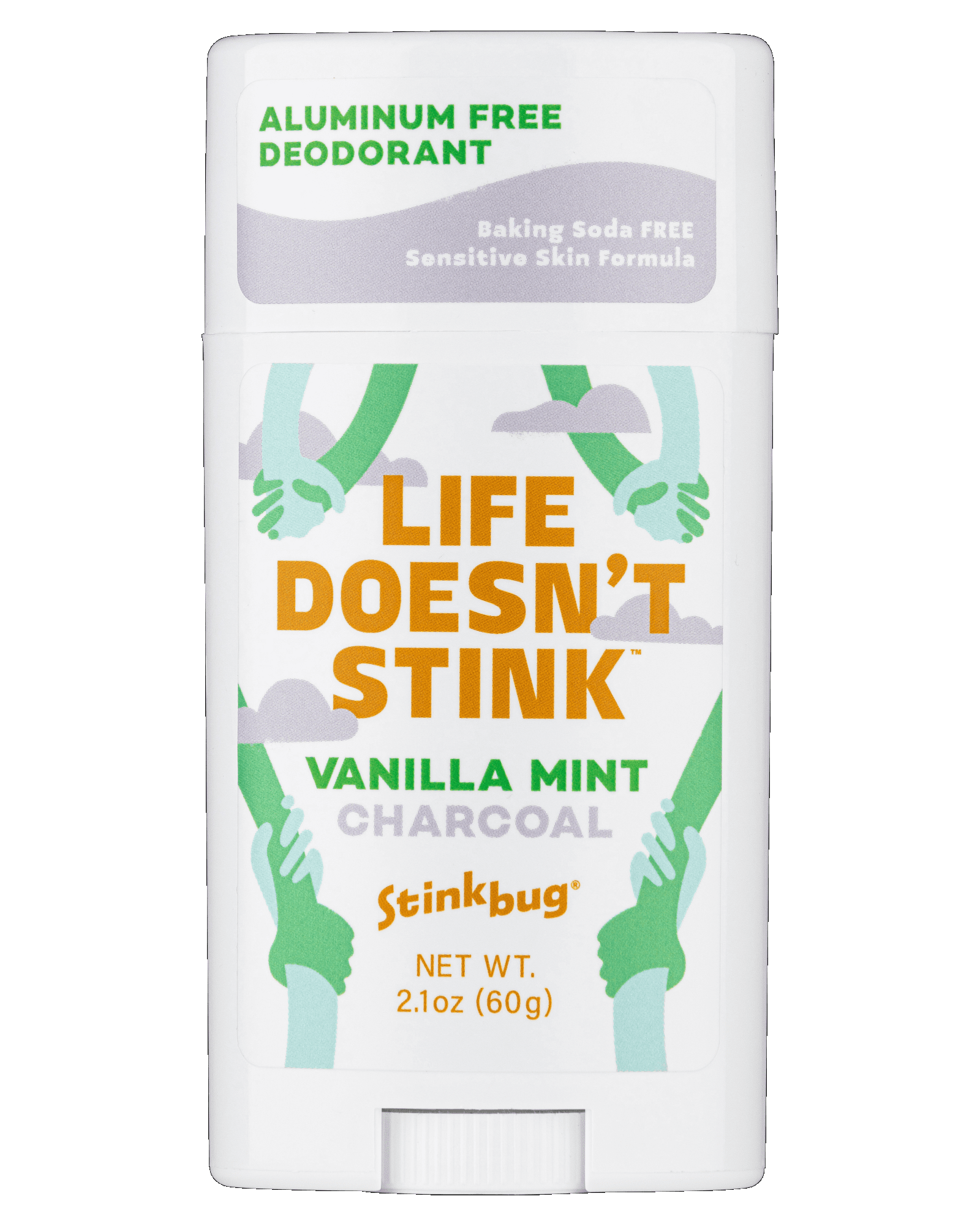 Stinkbug Naturals Charcoal Deodorant, Aluminum Free Deodorant, Vanilla Mint, 2.1 Oz