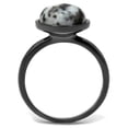 thumbnail image 2 of IP Light Black (IP Gun) Stainless Steel Ring with Semi-Precious Hematite in Multi Color for Women Multi Color Stone Color Style TK2902 Size 5, 2 of 3