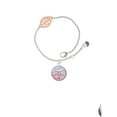 thumbnail image 2 of Delight Jewelry Silvertone Domed Multi Color BSM - Rose Goldtone Leaf Delicate Bracelet, 6.25+1.75", 2 of 4