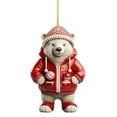 thumbnail image 2 of Christmas Bear Decoration under $5! Xqxayjr Cute Bear Christmas Decoration, Polar Bear Scene Hanging Ornament, Acrylic Christmas Decor for Home Tree Car, 2 of 9