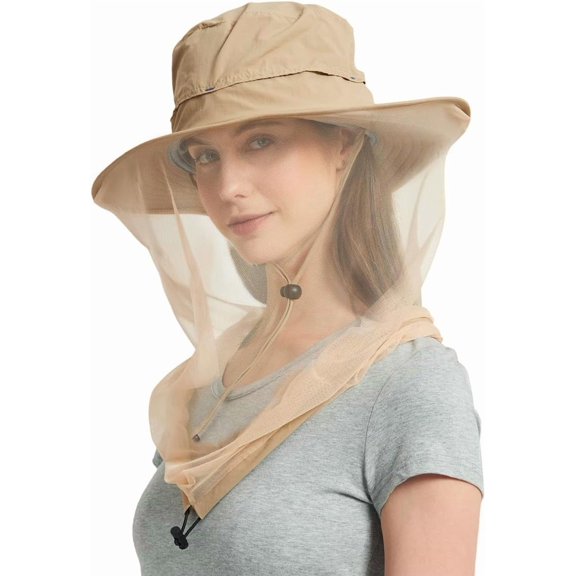 Head Net Hat - Safari Hat Sun Hat Bucket Hat Fishing Hat with Netting Net Mesh for Men/Women