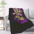 thumbnail image 2 of XMXT Throw Blankets, Game Sticker Handle Two Color Pattern Fuchsia Bed Blanket for Bedroom Sofa, 50 x 70 inches Multicolor, 2 of 9