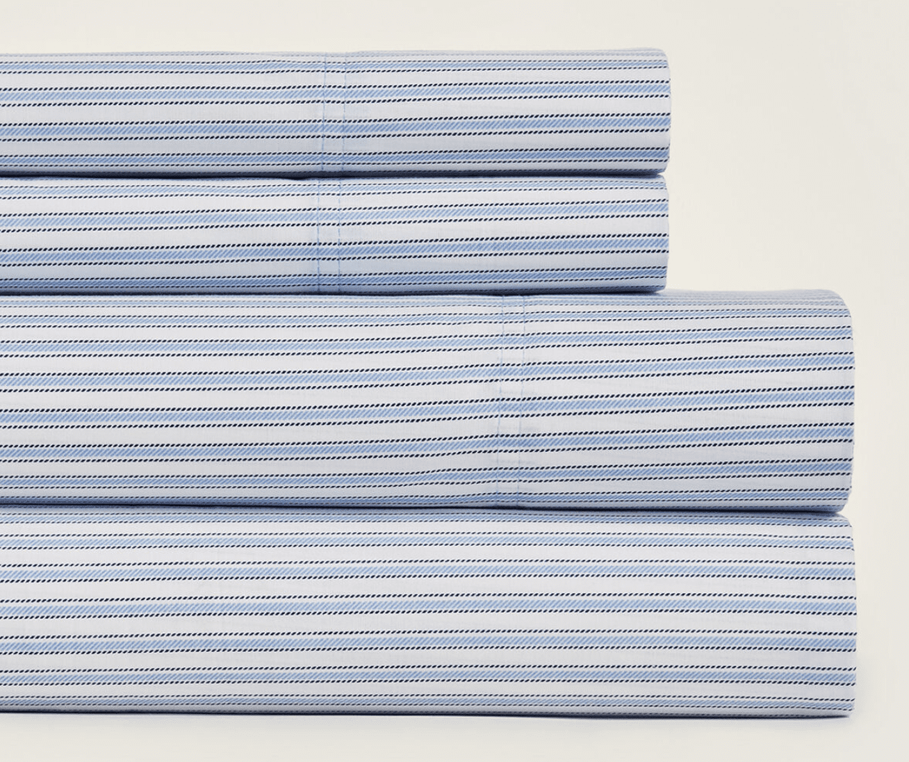 MSRP $200 TOMMY HILFIGER Cotton Flannel Sheet Set Ithaca Pinstripe Blue King 