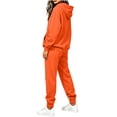 thumbnail image 6 of Jerdar Womens 2 Piece Lounge Set Hoodie Jogger Pants Oversized Solid Color Drawstring Pocket Elastic Waistband Casual Fall Winter Travel Outfits M, 6 of 8