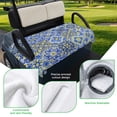 thumbnail image 5 of Golf Cart Seat Covers for 2 Seater,Vintage Boho Microfiber Cart Seat Towel Blanket,Middle Century Bohemia Style Patchwork Blue Absorbent NonSlip Bench Seats Protector for Golf Course 51"x31", 5 of 9