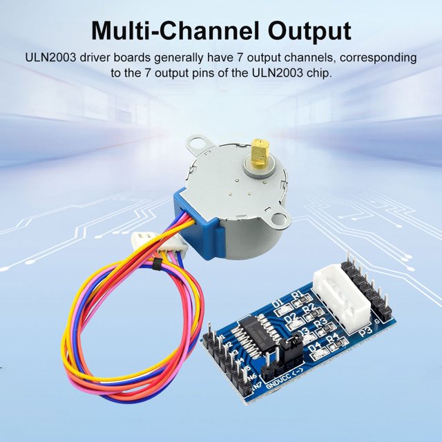 Tablero De Controlador De Motor Paso A Paso Placa de controlador de motor 5V 28BYJ-48 paso a paso +ULN2003 (28YBJ 48 y ULN2003) azul