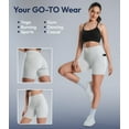 thumbnail image 3 of Nirlux Womens Biker Shorts With Pockets-Yoga Shorts For Women Regular & Plus Size For Gym & Yoga Size 10, 6" Inseam, White, 3 of 6