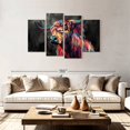 thumbnail image 2 of Elephant Stock Cow Abstract Wall Art - Horizontal Multi Panel Canvas - Living Room Wall Decor - Animal Multi Panel - Black And Gray Decor - 75" x 48", 2 of 3