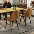 thumbnail image 3 of Homy Casa Modern Rectangular 5-Piece Dining Set for Dining Room, Faux Wood Table with 4 Upholstered Chairs, 3 of 12