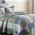 thumbnail image 3 of MarCielo  3 Piece Printed Quilt Set Lightweight Bedspread Set B026 Queen, 3 of 5