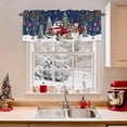 thumbnail image 2 of Blue Christmas Valances for Windows, 42 x 18in, Xmas Snowman Truck Snowflake Tree Balls Rod Pocket Kitchen Valance Curtain Light Filtering Window Treatments for Living Room Bedroom, 1 Panel, 2 of 7
