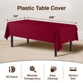 thumbnail image 3 of Exquisite 24 Pack 54" x 108" Modern Plastic Solid Print Tablecloth - Burgundy, 3 of 6