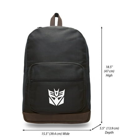 Decepticon Transformers Logo Teardrop Backpack with Leather Bottom (Best Italian Baby Girl Names)