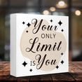 thumbnail image 4 of Zomyto 7x7 In Inspirational Wooden Box Sign,You Only Limit is You Desk Decor, 4 of 7