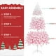 thumbnail image 5 of Árbol de Navidad Yaheetech de pino con bisagras de 2,28 m y 1284 puntas, color rosa, 5 of 9