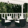 thumbnail image 1 of vidaXL 4 Piece Garden Lounge Set with Cushions Poly Rattan Black, 1 of 3